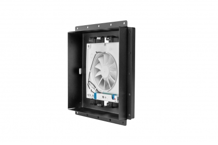 Теневой диффузор под плитку с вентилятором FoZa 207х207 с вентилятором на шарикоподшипнике 100СК, обратный клапан, черная, 100мм